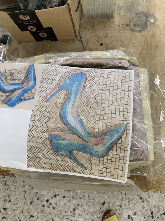 Micromosaic course in Italy.  Erasmus+ project "Step by Step" nr. 2020-1-EE01-KA104-077765