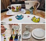 Мастер-класс для взрослых по росписи керамической посуды.